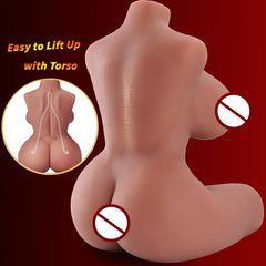 European and American wheat color half-body full silicone solid doll non-inflatable doll male masturbator adult sex toy