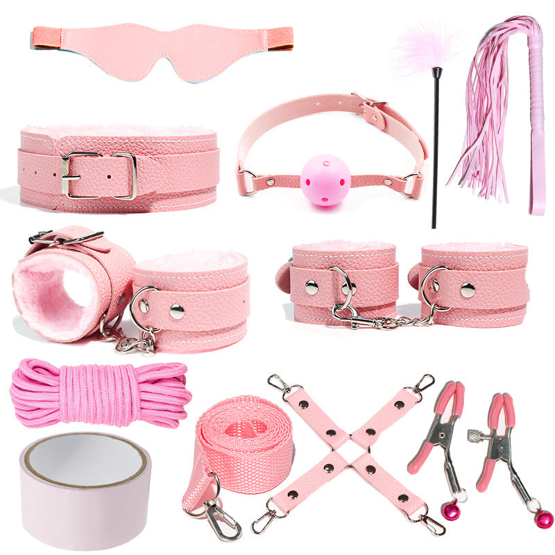 SM sex props set tuning strap bondage toy breast clip handcuffs sp aids adult sex products