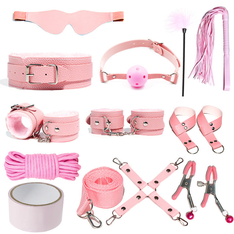 SM sex props set tuning strap bondage toy breast clip handcuffs sp aids adult sex products