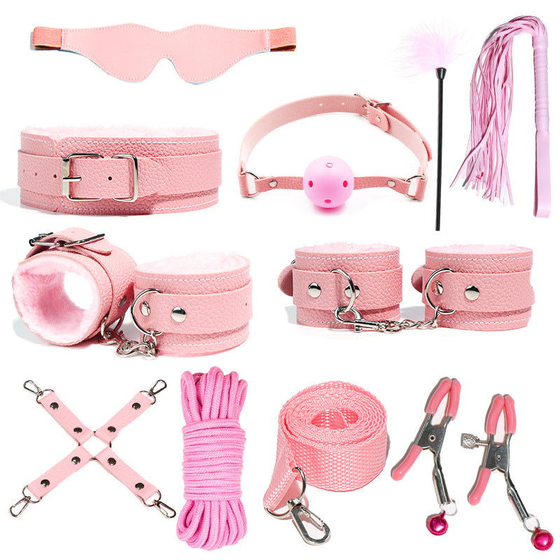 SM sex props set tuning strap bondage toy breast clip handcuffs sp aids adult sex products