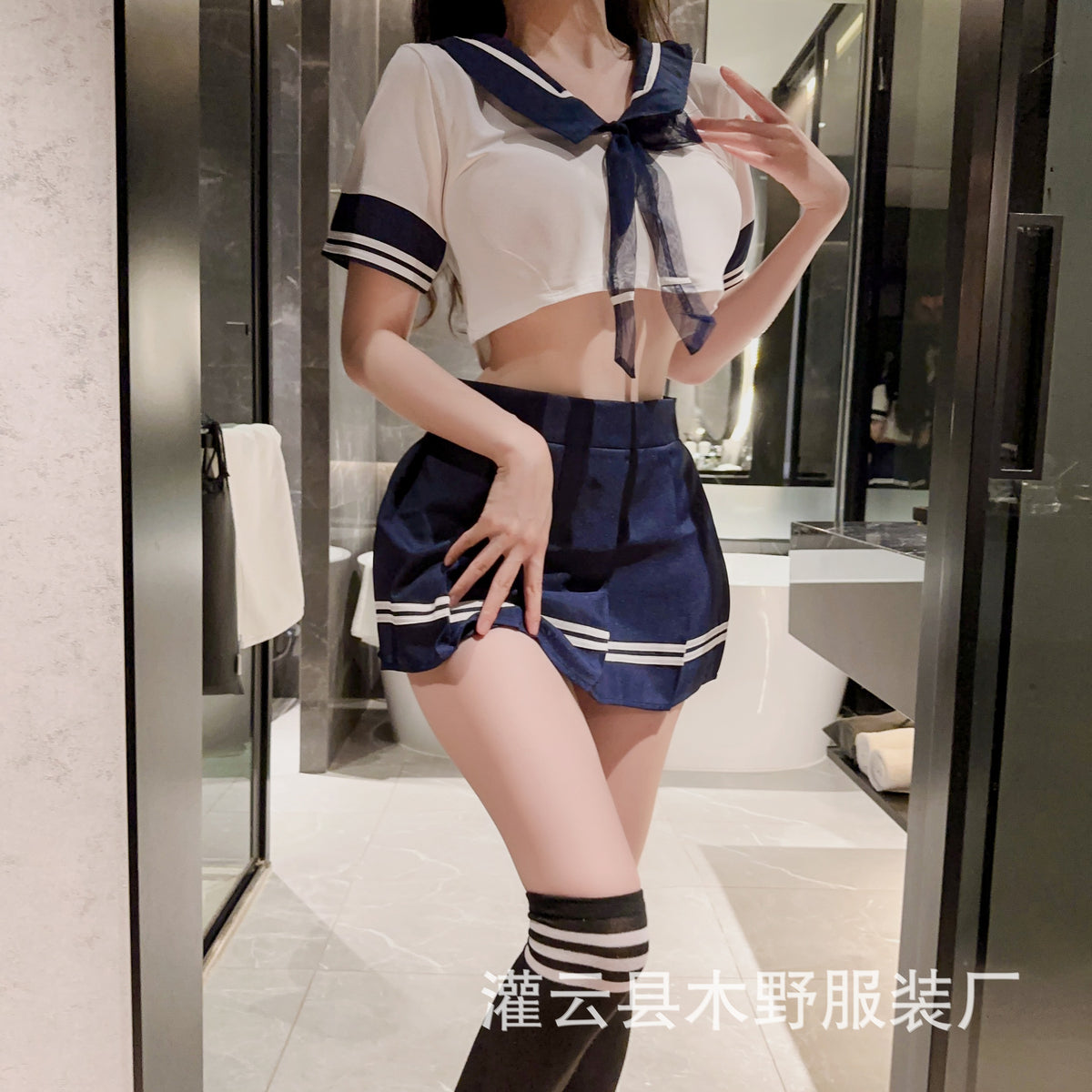 Large size 100kg Japanese pure student clothing sexy sailor clothing erotic underwear uniform temptation pure desire set 107