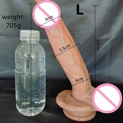 Super long and thick bursting blue tendons double-layer liquid silicone simulated penis European and American women adult masturbation dildo