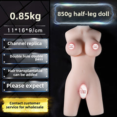 Half-body solid inverted doll silicone big butt water chest skin pattern airplane cup name device yin hip masturbation double hole