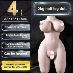 Half-body solid inverted doll silicone big butt water chest skin pattern airplane cup name device yin hip masturbation double hole